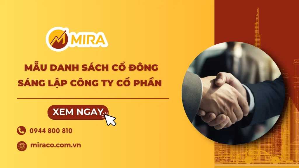 Mẫu danh sách cổ đông sáng lập công ty cổ phần