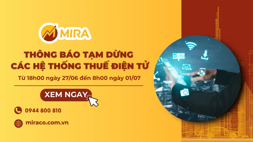 [HỎA TỐC] Thông báo tạm dừng các hệ thống Thuế điện tử từ ngày 27/06/2025
