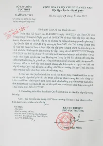 Công văn về Tạm ngưng kiểm tra thuế tại trụ sở người nộp thuế từ ngày 23/6/2025