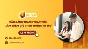 Mẫu bảng thanh toán tiền làm thêm giờ theo Thông tư 200 mới nhất 2025